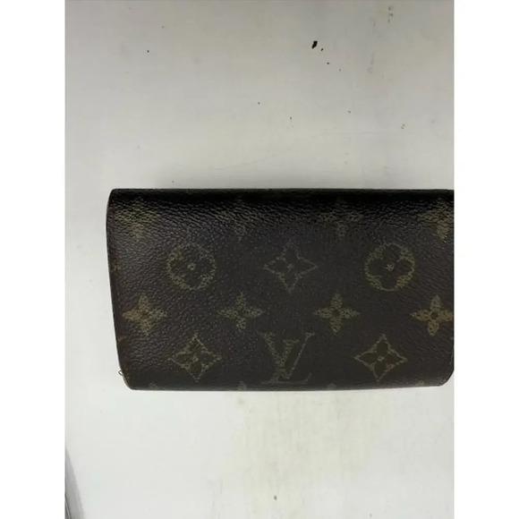 Louis Vuitton LV Monogram Canvas Leather Wallet Snap Closure Brown Womens - Picture 2 of 8